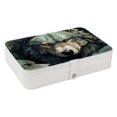 thumbnail image 1 of Wolf Portable PU Leather Jewelry Box Organizer with Removable Compartment, Necklace Holder, Bracelet Holder, 1 of 6