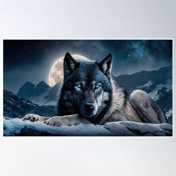 Wolf Poster Wall Art, Modern Wall Decor, 8x12 UNFRAMED