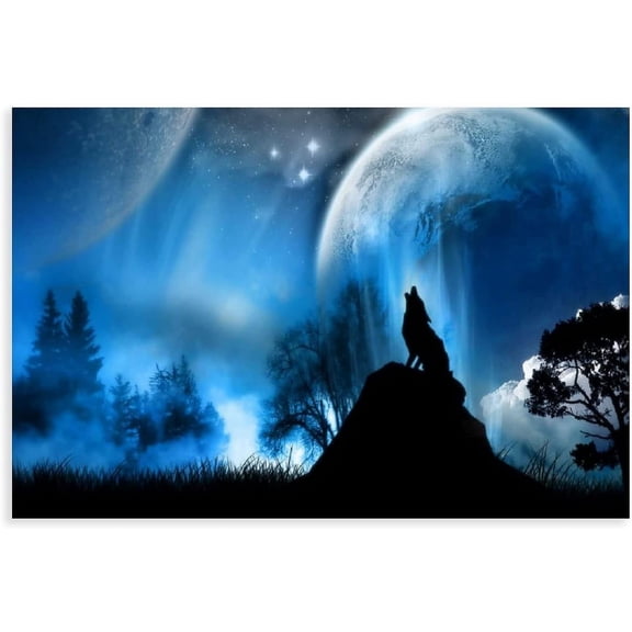 Wolf Poster - Wolf Wall Art - Wolf Pictures - Wolf Paintings - Wolf Canvas - Wolf Wall Decor - Wolf Prints - Cool Wolf Posters - Wolf Room Decor - Animal Posters Unframe:12x18inch(30x45cm)