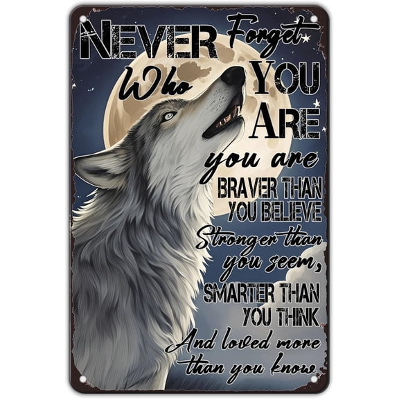 Wolf Posters Metal Tin Sign Wolf Spirit Animal Iron Sign Poster Home Decor Garage Bar Restaurant Kitchen Cafe Bar Pub 12x8 Inch Wall Art Decor