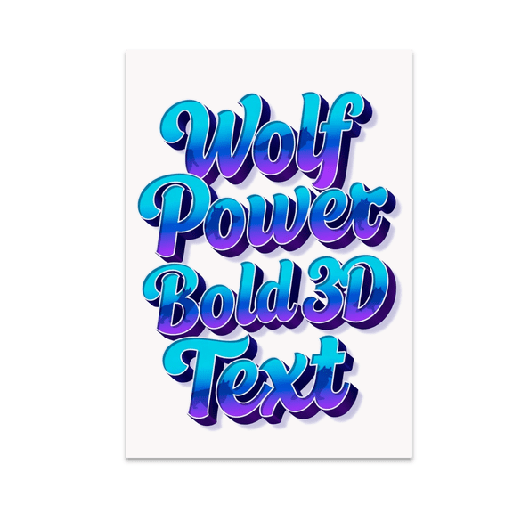 Wolf Power Bold 3D Text Wall Art - Wolf Lover - 13x19 Poster Print