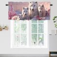 thumbnail image 1 of Wolf Printed Window Curtains Valances Forest Mountain Pine Tree Wild Animals Winter Snow Rod Pocket Window Valance for Living Room Bathroom Bedroom Kitchen 54 by 18 in, 1 Panel, 1 of 6