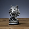 thumbnail image 1 of Wolf Resin Statue Handmade Sculpture Home Office Decor Figurine for Bookshelf Desk Tabletop Display Gift for Animal Lover, 1 of 6