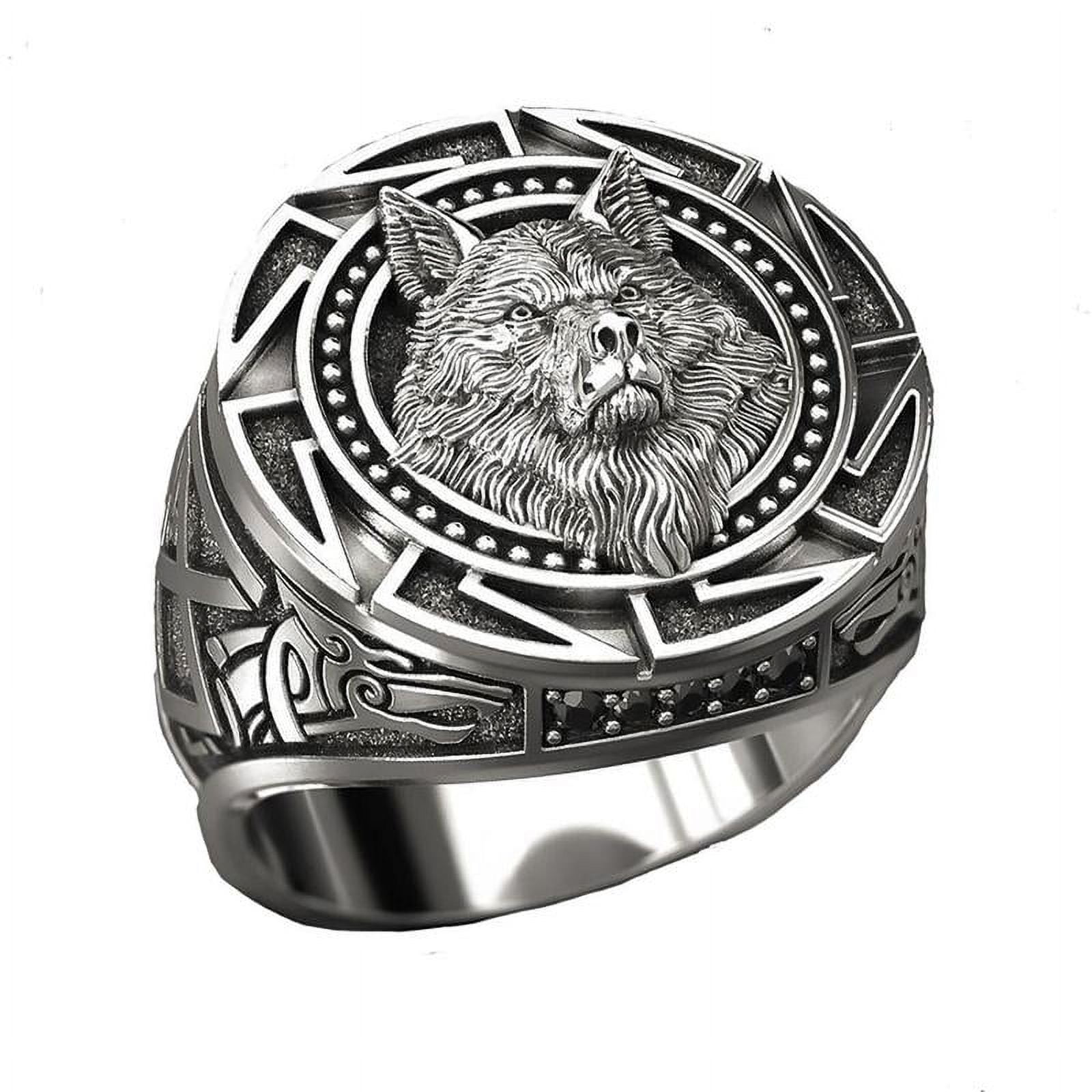 Mens Ring Vintage Mens Wolf Ring Handmade Unique Mens Signet Ring Man  Silver Jewelry Rings for Men Animal Ring Black Men's Cool Ring Design - Etsy