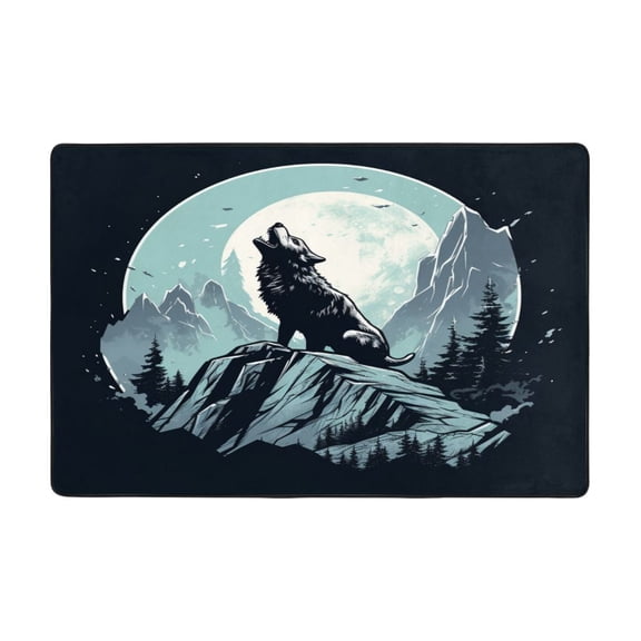Wolf Rugs Washable Cover Floor Rug Carpets Bathroom Decorations For Kitchen Bedroom Indoor 36"X24"