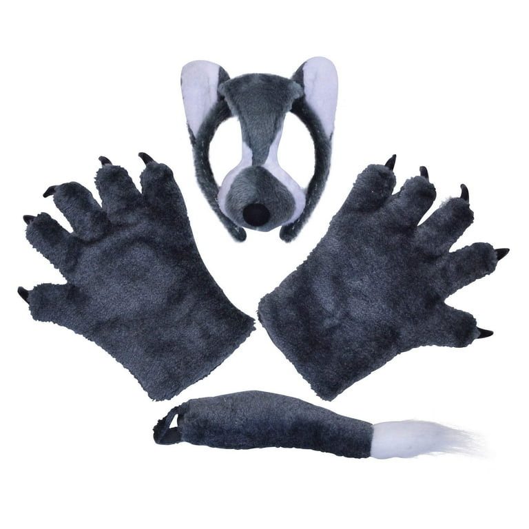 Wolf Set Mask Tail + Paws Instant Disguises Unisex Wolf Set Mask Tail + Paws Instant Disguises Unisex