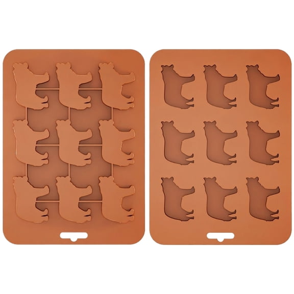 Wolf Shaped Silicone Mold, 9-Cavity Wilderness Animal Ice Tray for Chocolate Pudding and Crafting, Reusable Food-Grade DIY Tool for Themed Celebrations Brown