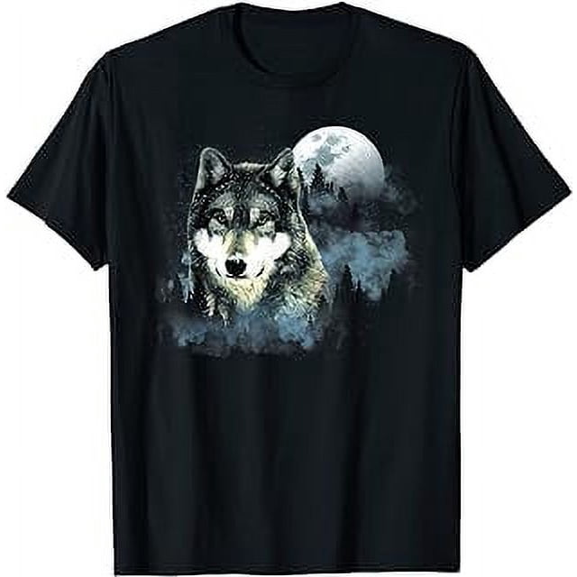 Wolf Shirt Grey Wolf Hunting Ground Icy Moon Forest Gala T-Shirt ...