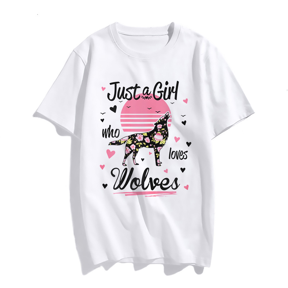 Wolf Shirt Just A Girl Who Loves Wolves T-Shirt - Walmart.com