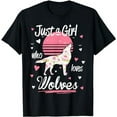 thumbnail image 1 of Wolf Shirt. Just A Girl Who Loves Wolves T-Shirt, 1 of 5