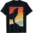 thumbnail image 1 of Wolf Shirt. Retro Style T-Shirt, 1 of 3