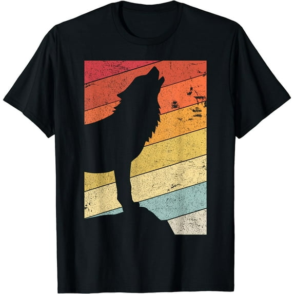 Wolf Shirt. Retro Style T-Shirt