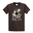thumbnail image 1 of Wolf Short Sleeve T-shirt Wolves in The Wild Howling-Brown-XXXL, 1 of 4