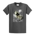 thumbnail image 1 of Wolf Short Sleeve T-shirt Wolves in The Wild Howling-HeatherGray-Large, 1 of 4