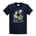 thumbnail image 1 of Wolf Short Sleeve T-shirt Wolves in The Wild Howling-Navy-6Xl, 1 of 4