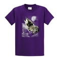 thumbnail image 1 of Wolf Short Sleeve T-shirt Wolves in The Wild Howling-Purple-XXL, 1 of 4