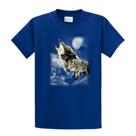 Wolf Short Sleeve T-shirt Wolves in The Wild Howling-Royal-6Xl