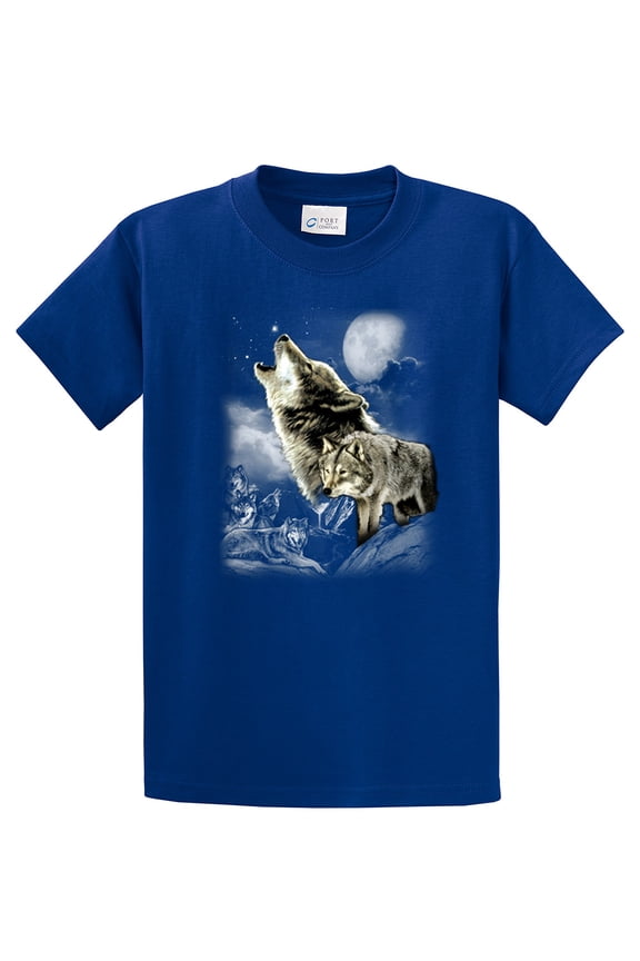 Wolf Short Sleeve T-shirt Wolves in The Wild Howling-Royal-6Xl