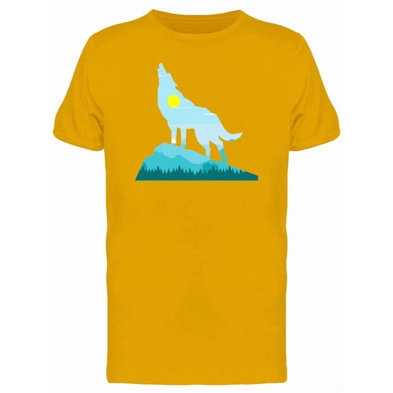 Wolf Silhouette And Landscape Tee Men's -Image by Shutterstock