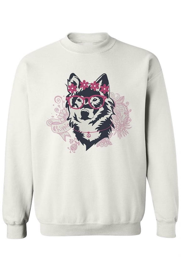 Wolf Sketch With Pink Graffiti Sweatshirt Women -Image by Shutterstock, Female Large