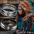thumbnail image 1 of Wolf Skull and Feathers Tungsten Carbide Ring, 1 of 9