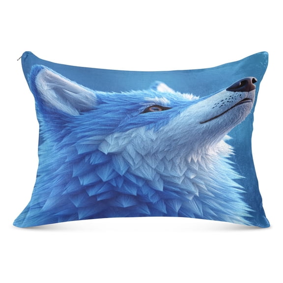 Wolf Soft Plush Pillow Cover, Zippered Design, Comfortable for Bedroom and Sofa
