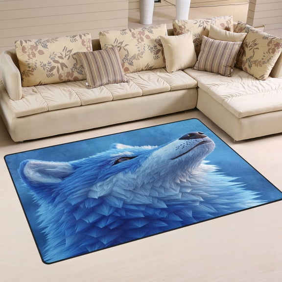 Wolf Soft Polyester Area Rug 31''x20'', Non Slip, Memory Foam, Water Absorbent