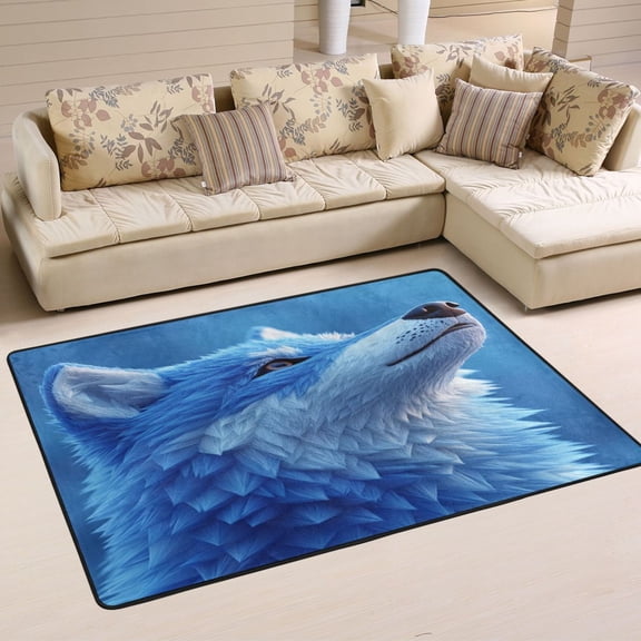 Wolf Soft Polyester Area Rug 72''x48'', Non Slip, Memory Foam, Water Absorbent