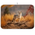 thumbnail image 1 of Wolf Soil Grass Leaves Dish Drying Mat Dish Drainer Rack Mats Water Absorbent Non-Slip Easy Clean Heat Resistant for Kitchen Counter, 1 of 8