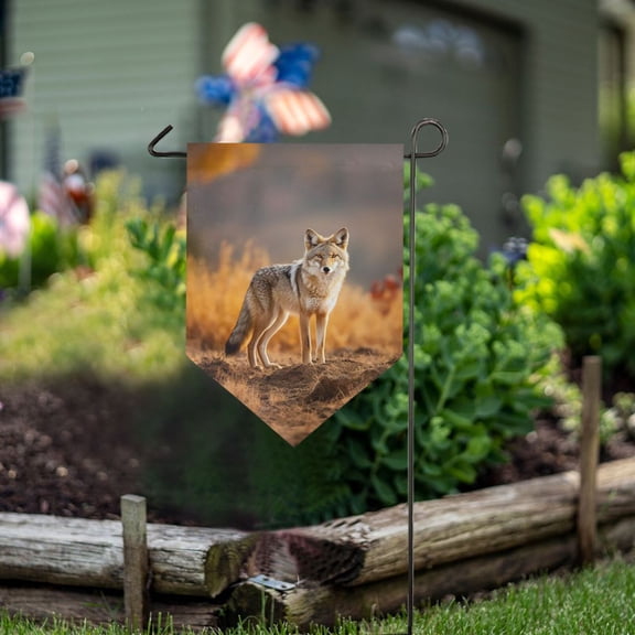 Wolf Soil Grass Leaves Garden Flag 18" x 12.5" Double Sided Yard Lawn Outdoor Decor Small Yard Flags