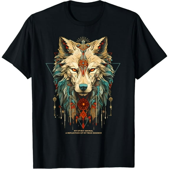Wolf Spirit Animal Sacred Shaman Native American Clan Mens T-Shirt