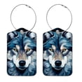 thumbnail image 1 of Wolf Square PU Leather 2 Pack Travel Tag - Bag Tag - Suitcase Tag with Privacy Cover and Stainless Steel Ring - Suitable for Travel, Backpack, and Handbag, 1 of 7