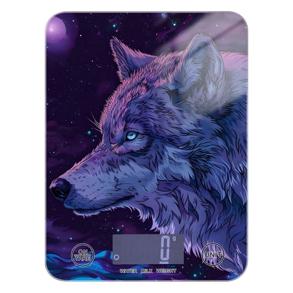 Wolf Starry Sky Food Scale Digital Kitchen Scale Waterproof Tempered Glass Tare Function 11 lb for Baking Cooking Meal Prep