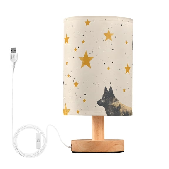 Wolf Stars Table Lamp for Desk Nightstand Lamp with USB Modern Gifts for Bedroom Living Room Kids Room
