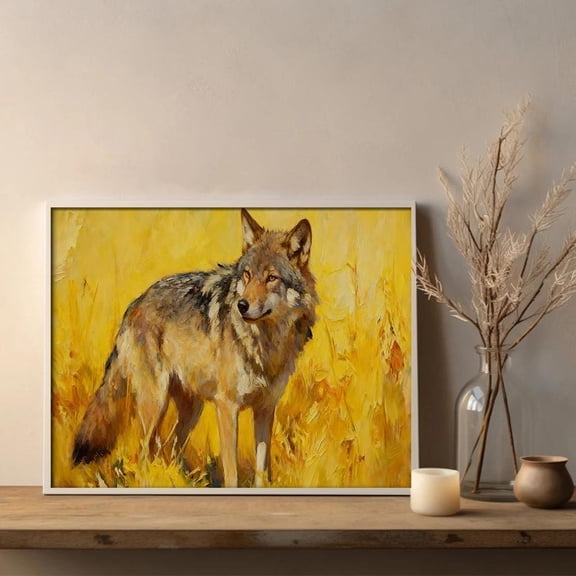 Wolf Style Poster Rustic Wildlife Art Home Decor, 24x36 UNFRAMED