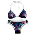 thumbnail image 1 of Wolf Stylish Bikini Set with Detachable Sponge and Adjustable Strap, Two-Pack Swim Suits for Beach and Pool Parties, 1 of 6