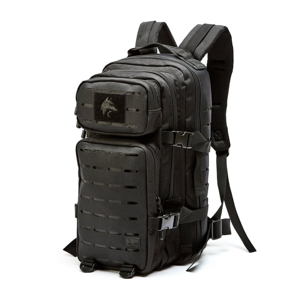 Wolf Tactical 24L Outdoor Backpack Durable Daypack for Travel Gym and Hiking, Black