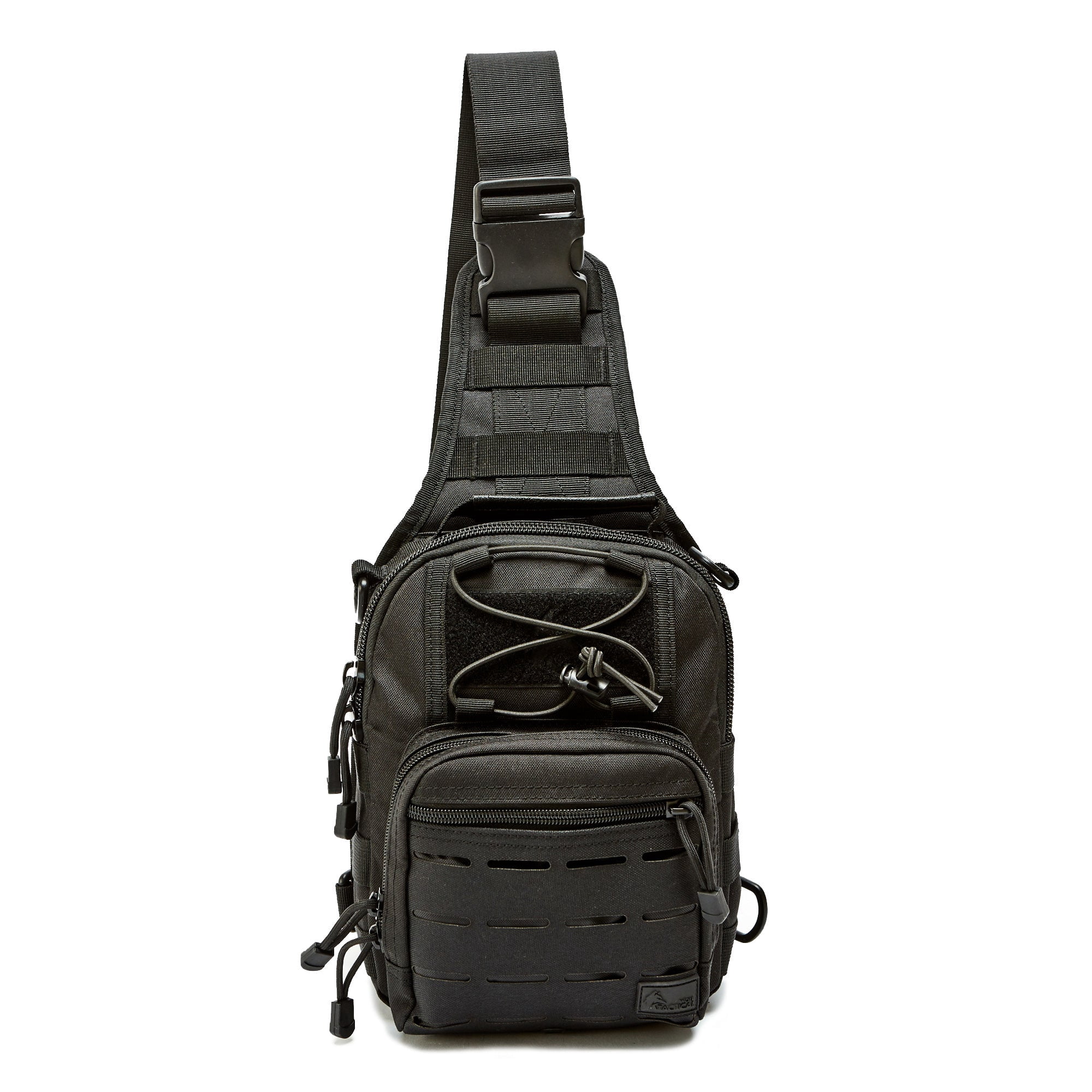 Wolf Compact Outdoor Sling Bag for Travel Hiking and Daily Use, Black