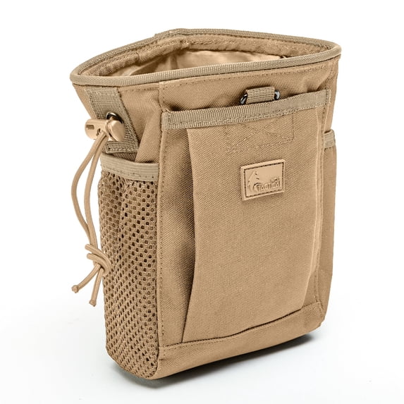 Wolf Drawstring Utility Pouch for Tools and Outdoor Gear, Attaches to Belts and Bags, Tan