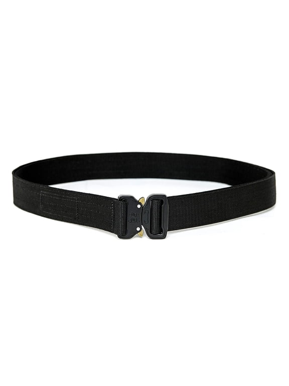 Heavy Duty Quick-Release Belt - Stiffened 2-Ply 1.5 Nylon belt s, Black, XL