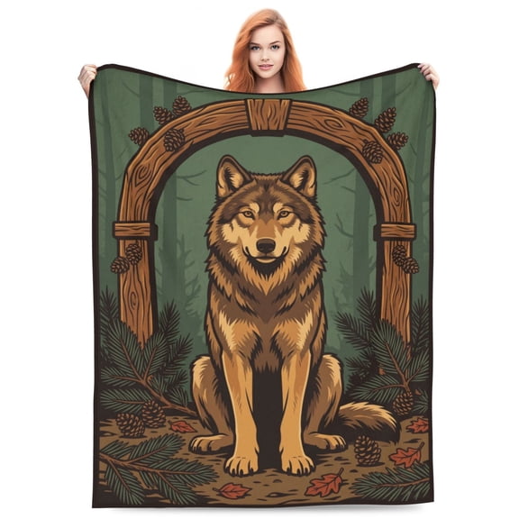 Wolf Throw Blanket Wolf Graphic Ultra Warm Soft Flannel All Season Couch Sofa Bed Winter Holiday Gift Sofa Bed Decor 50x40