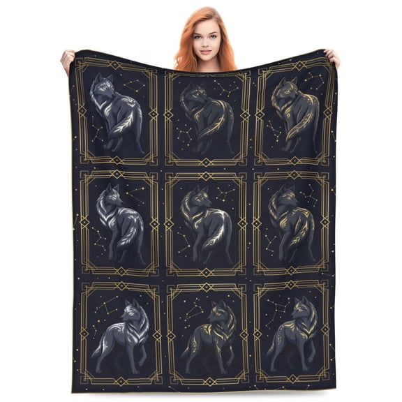 Wolf Throw Blanket Wolf Graphic Ultra Warm Soft Flannel All Season Couch Sofa Bed Winter Holiday Gift Sofa Bed Decor 50x40
