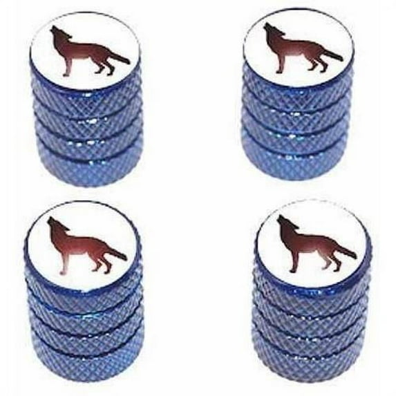 Wolf Tire Rim Wheel Aluminum Valve Stem Caps, Multiple Colors