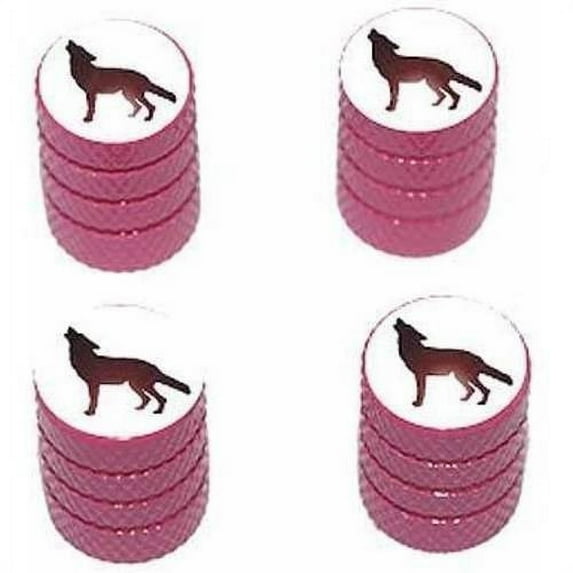 Wolf Tire Rim Wheel Aluminum Valve Stem Caps, Multiple Colors