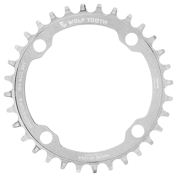 Wolf Tooth 104 BCD Chainrings - Raw Silver Raw Silver 32T Drop-Stop B