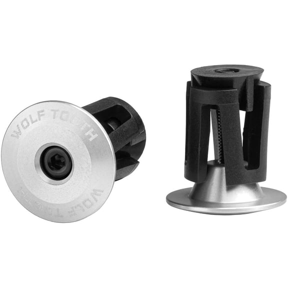 Wolf Tooth Alloy Bar End Plugs Aluminum Raw Silver