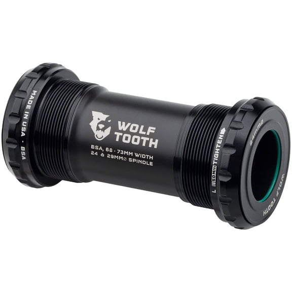 Wolf Tooth Bottom Bracket - English (BSA), 68/73mm, For 24mm Spindle, Black