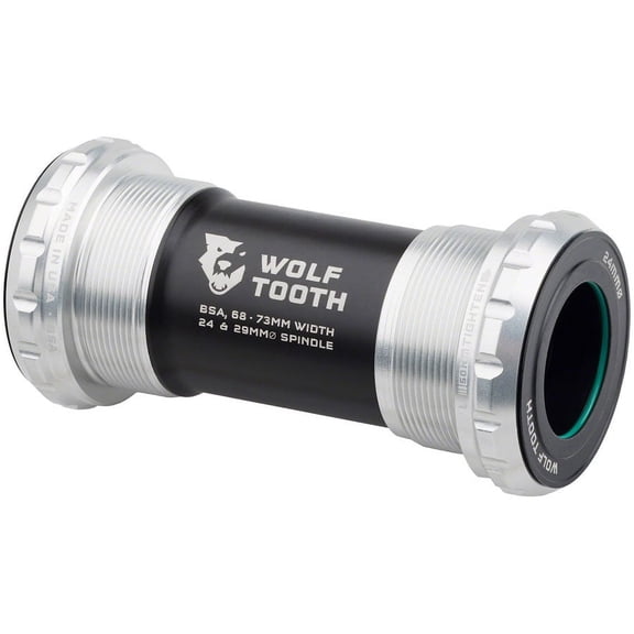 Wolf Tooth Bottom Bracket - English (BSA), 68/73mm, For 24mm Spindle, Raw Silver