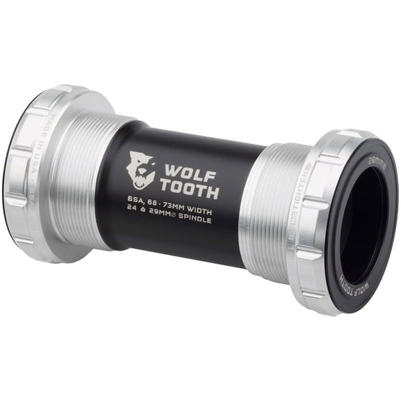 Wolf Tooth Bottom Bracket - English (BSA), 68/73mm, For 29mm Spindle, Raw Silver