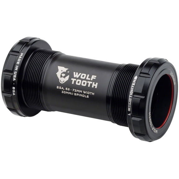 Wolf Tooth Bottom Bracket - English (BSA), 68/73mm, For 30mm Spindle, Black